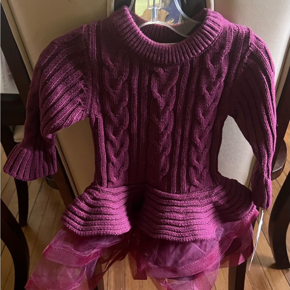 Bonnie Baby dress burgundy in color size 18mo